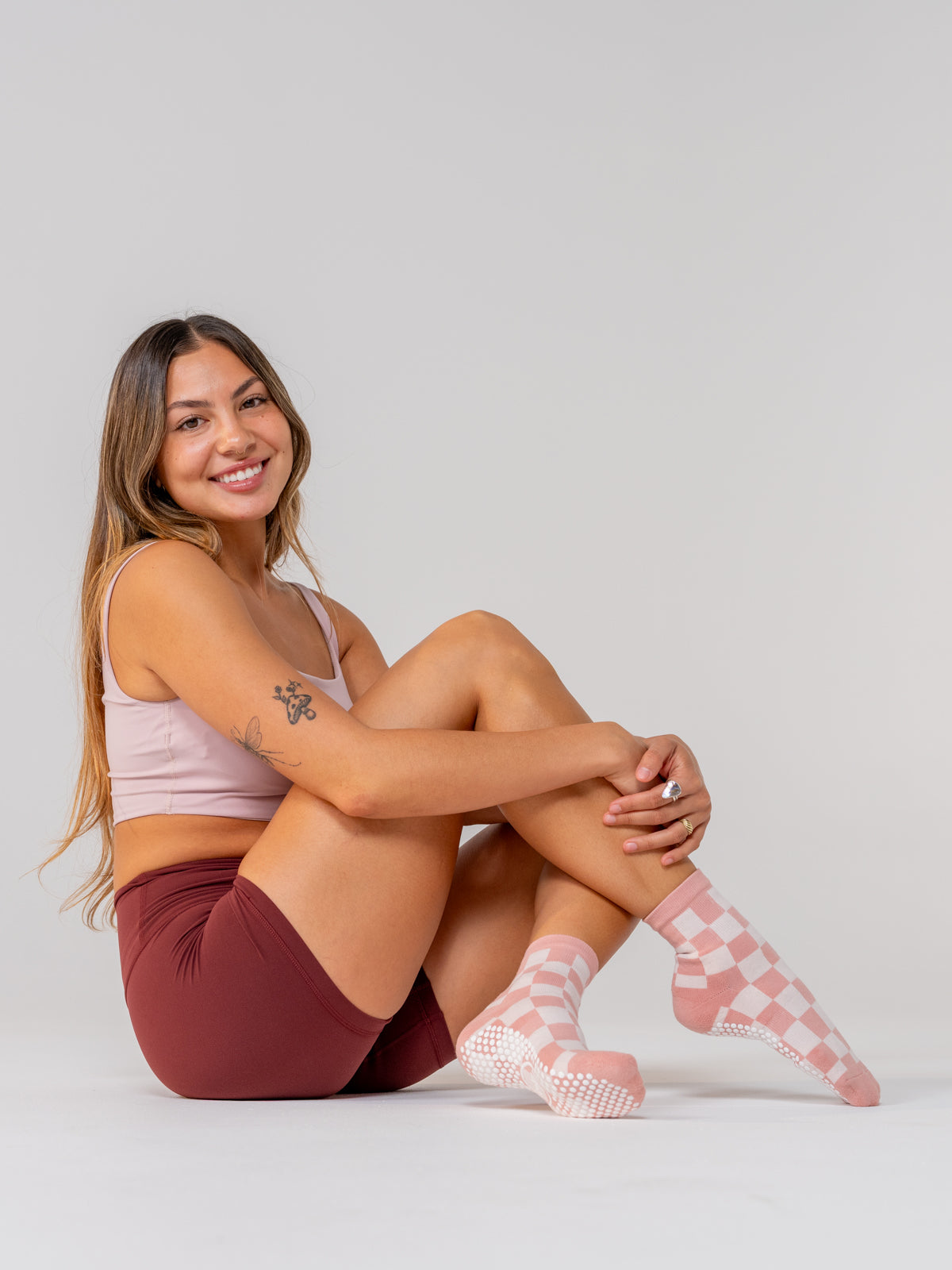 Studio Socks - Rose Check