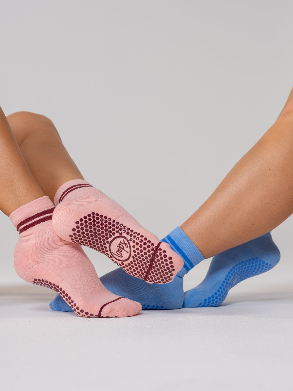 Studio Socks - Pink + Maroon Stripe