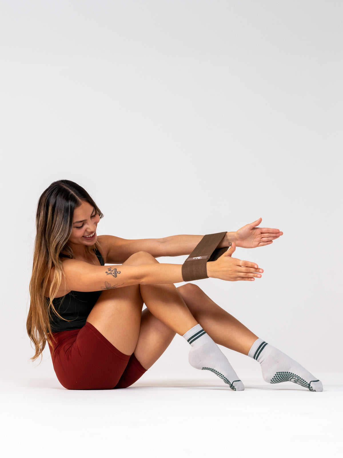 Studio Socks - Grey + Green Stripe