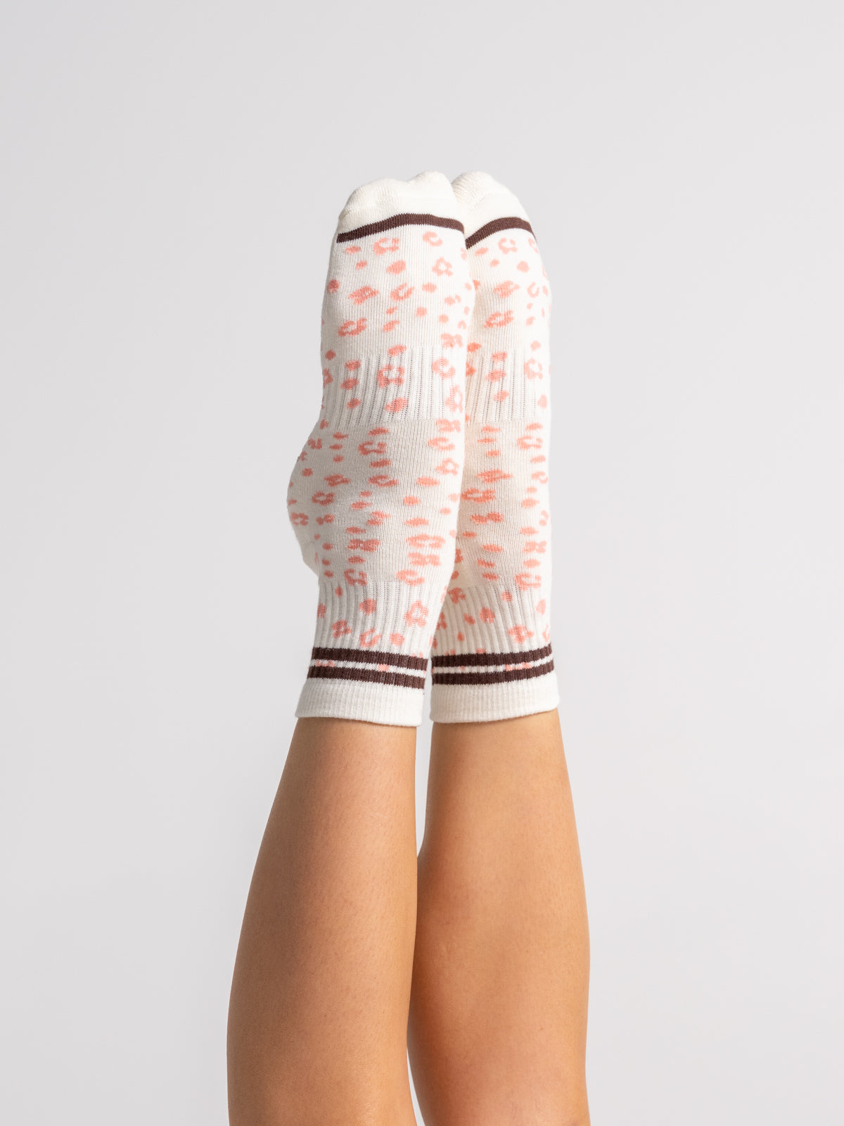 Quarter Socks - Animal Print Coral