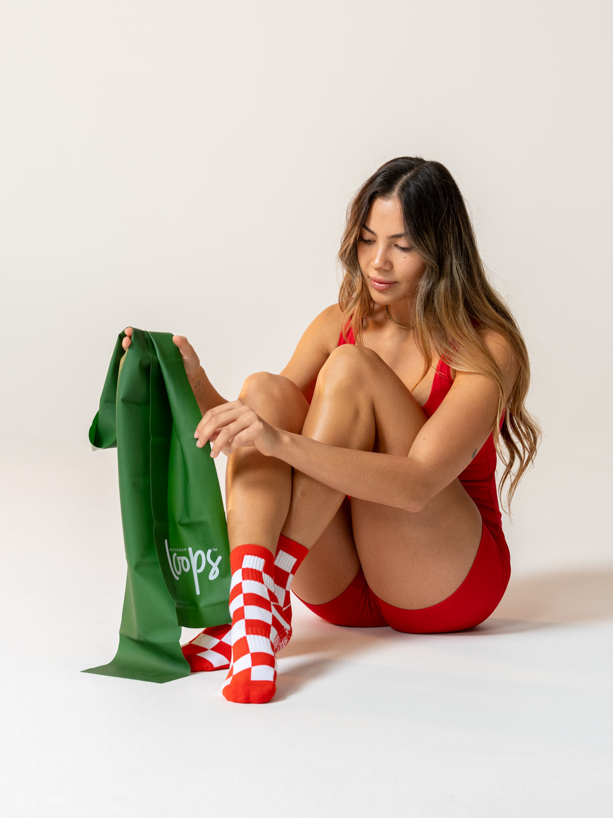 Quarter Socks - Red Check